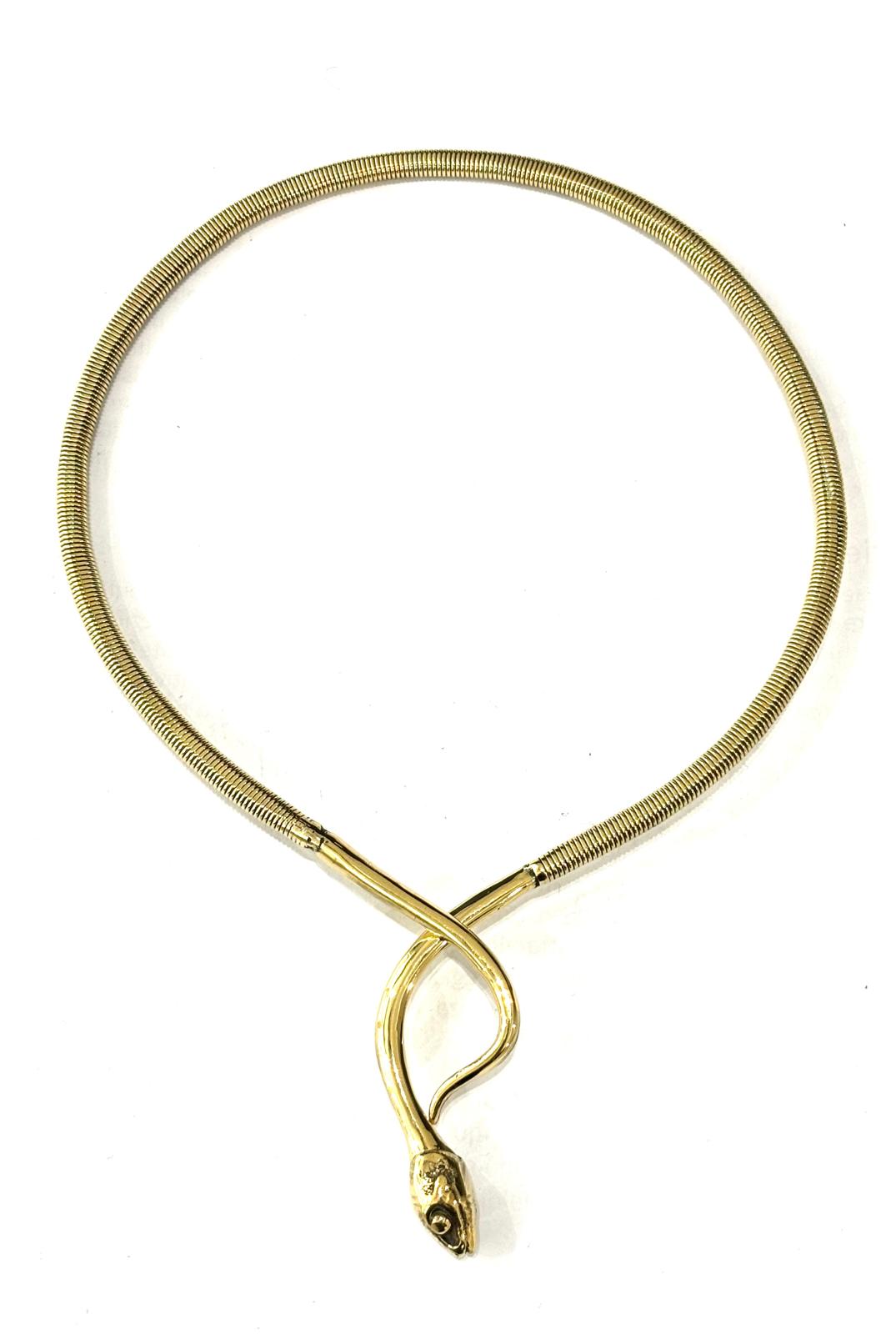 COLLANA RIGIDA SERPENTE OTTONE