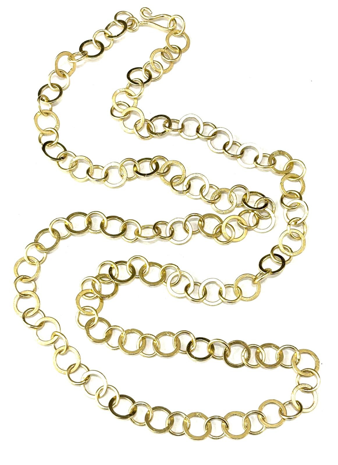 COLLANA CERCHI TONDI E PIATTI OTTONE