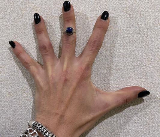 ANELLO FIORE LAPISLAZZULI ARGENTO 925