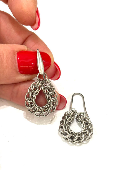 ORECCHINI TRAMA PERSIANA ACCIAIO