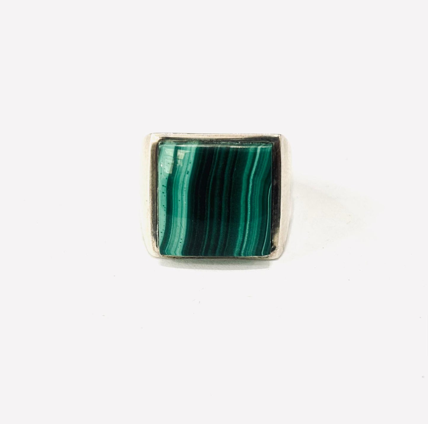ANELLO MALACHITE QUADRATO ARGENTO 925