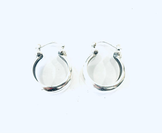 CERCHI LISCI A TRE FASCE - ARGENTO 925