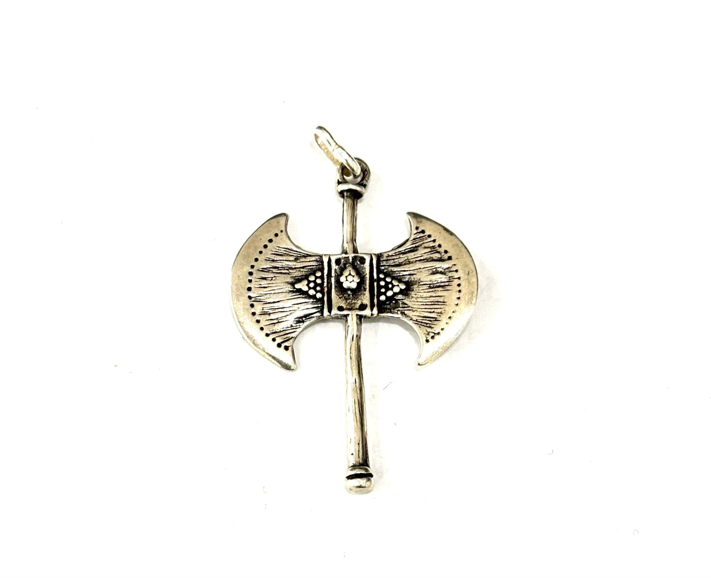CIONDOLO ASCIA BIPENNE INCISO ARGENTO 925