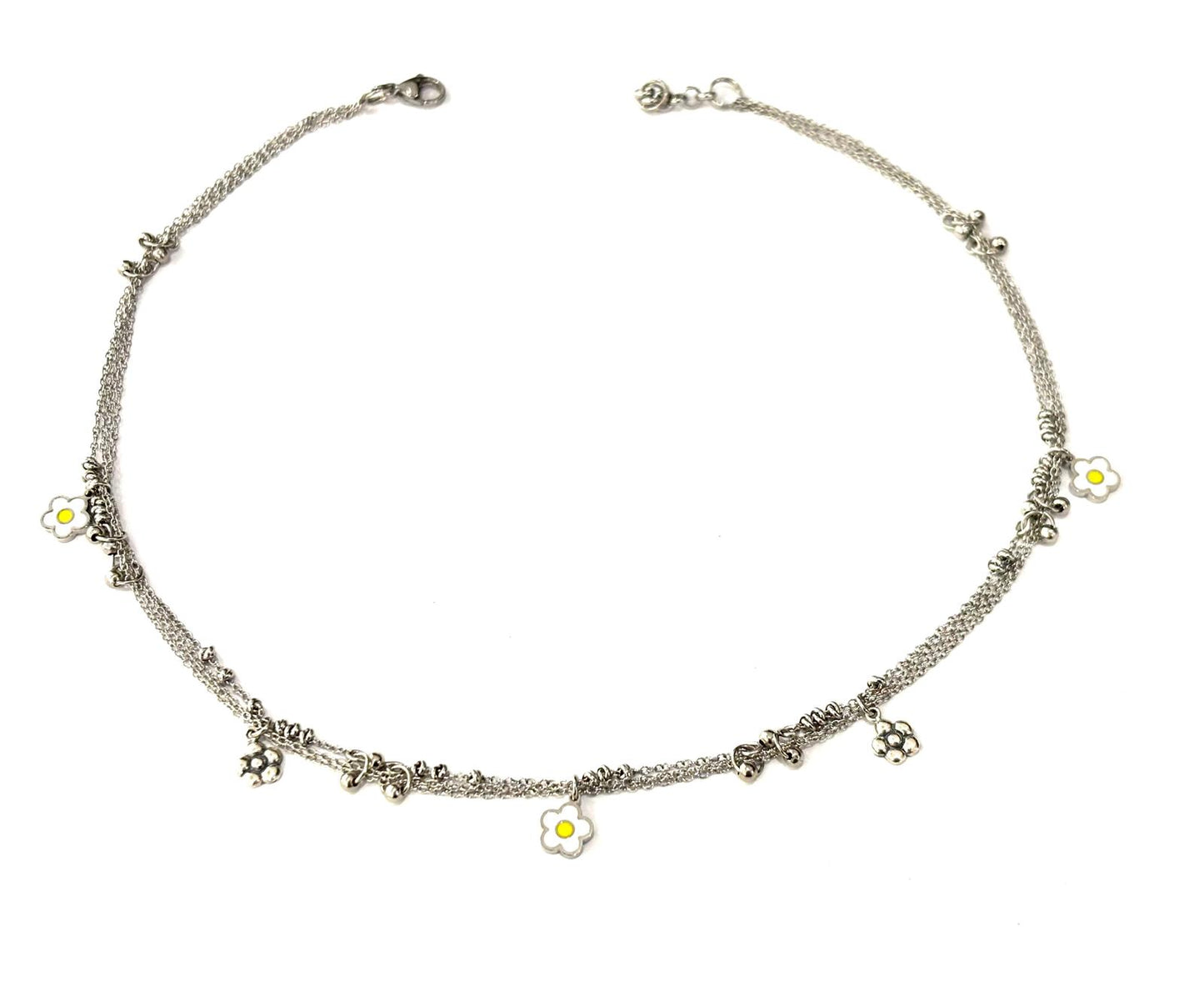 COLLANA MULTIFILO MARGHERITA - ACCIAIO - ARGENTO 925