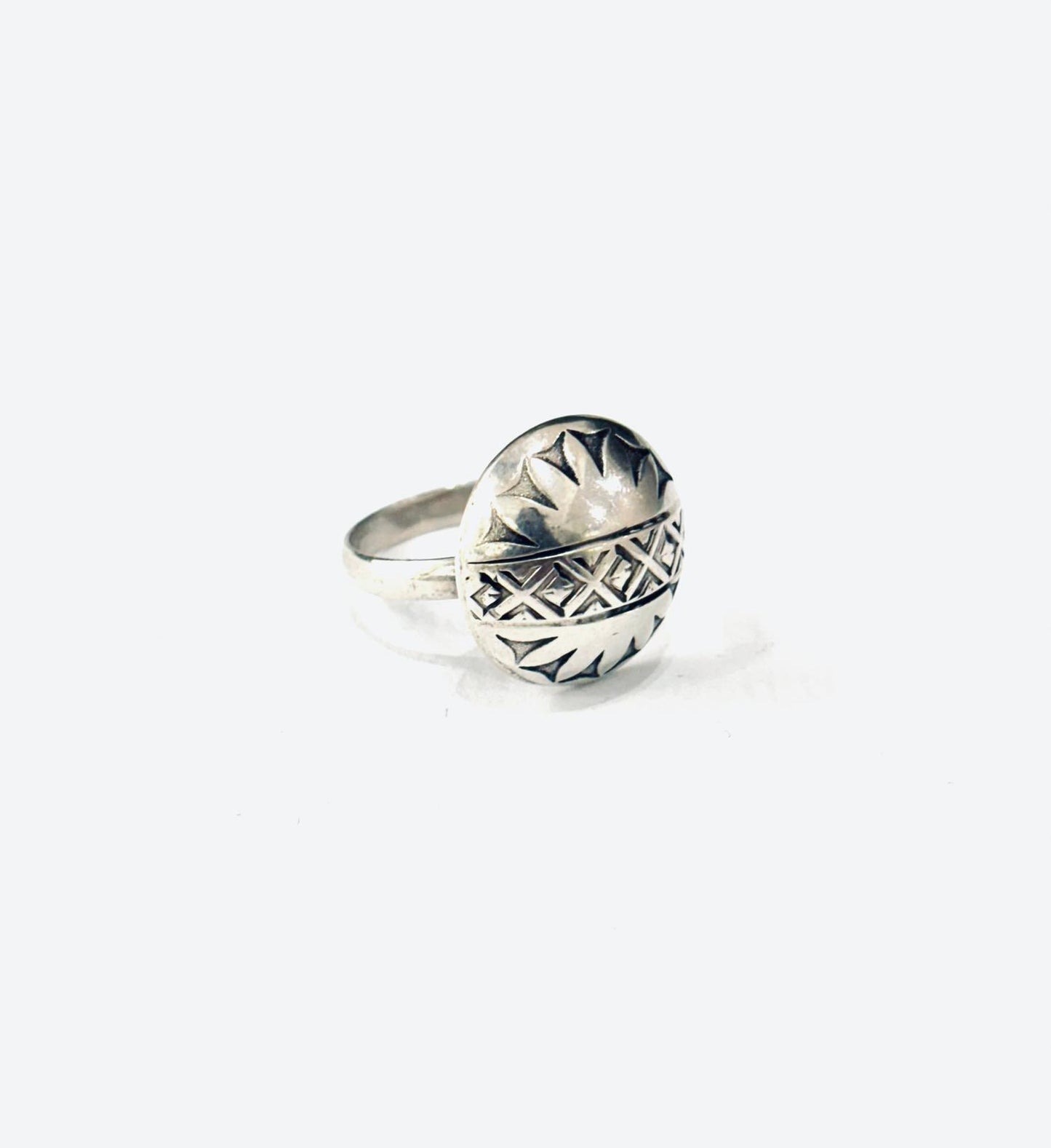 ANELLO GEOMETRICO TRIBALE ARGENTO 925