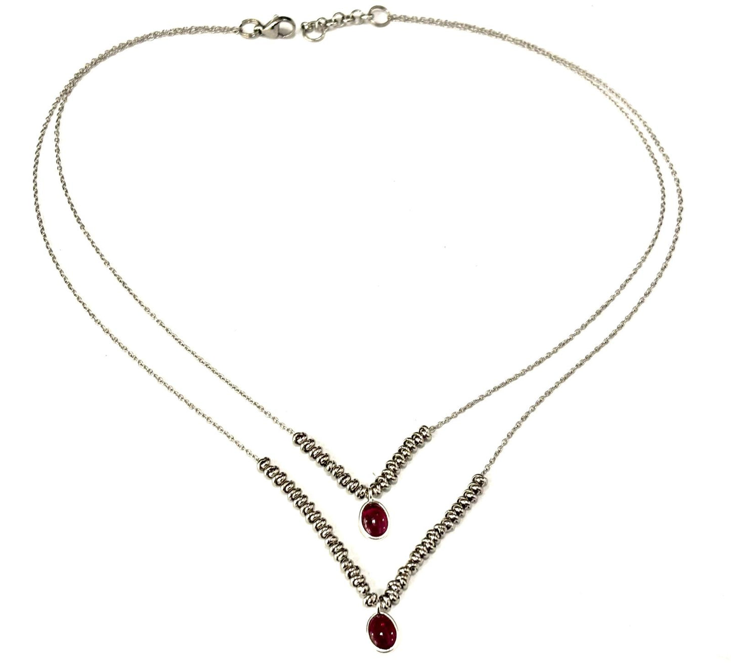 COLLANA SEMPLICITY ACCIAIO - CIONDOLI GRANATO ARGENTO 925