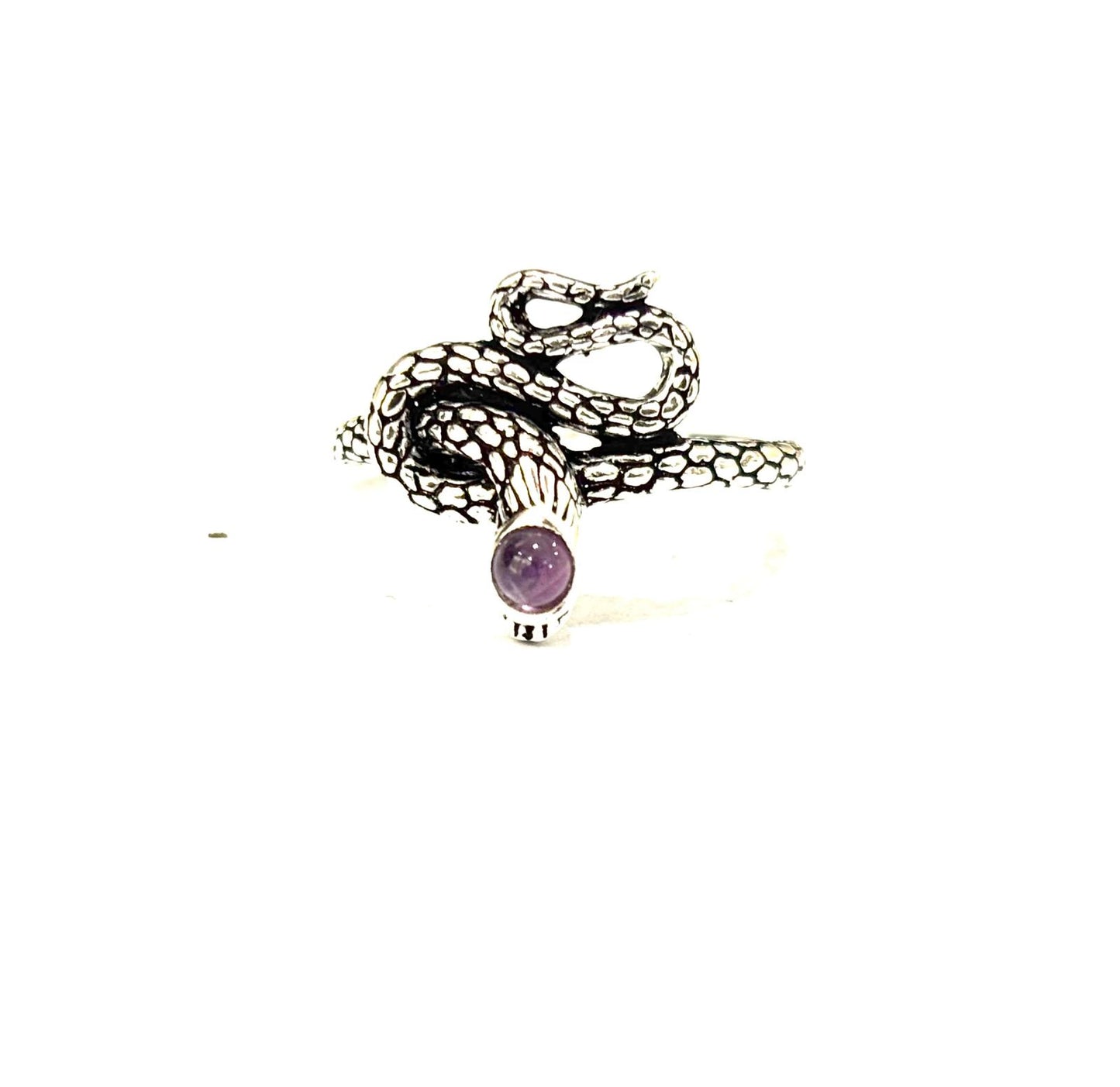 ANELLO SERPENTINO AVVOLTO - AMETISTA - ARGENTO 925