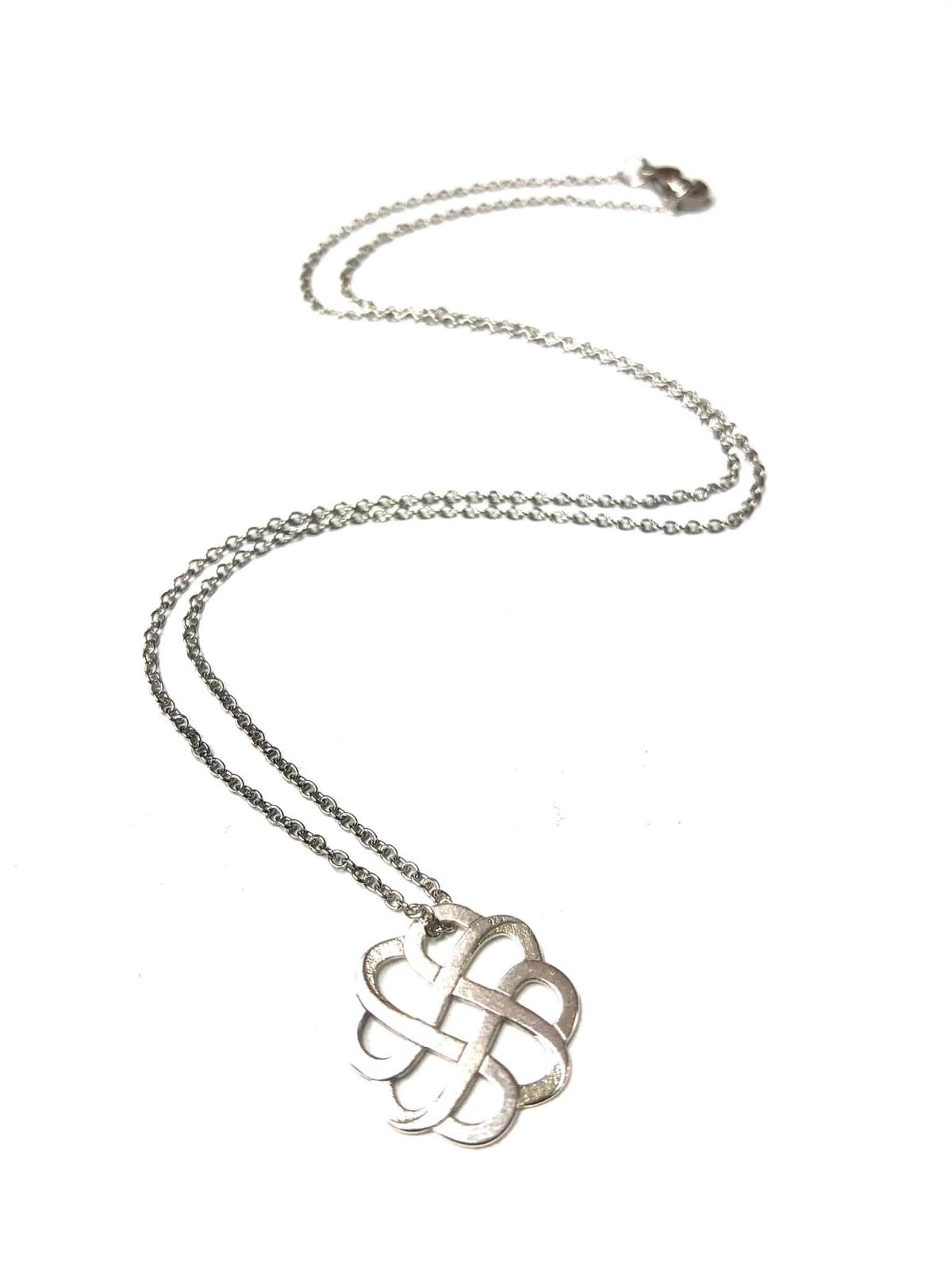 COLLANA NODO CELTICO - CATENINA ACCIAIO - CIONDOLO ARGENTO 925