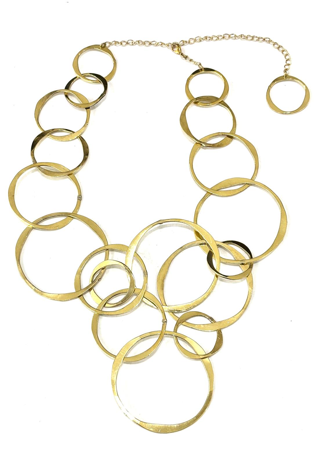 COLLANA STATEMENT OTTONE - CERCHI INTRECCIATI