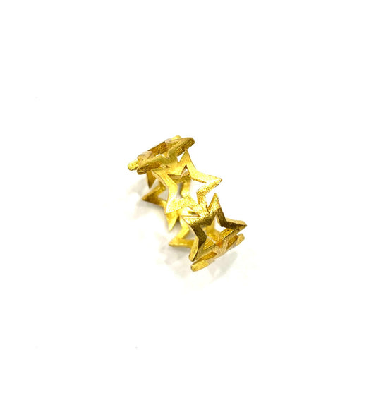 ANELLO OTTONE - STELLE SATINATE