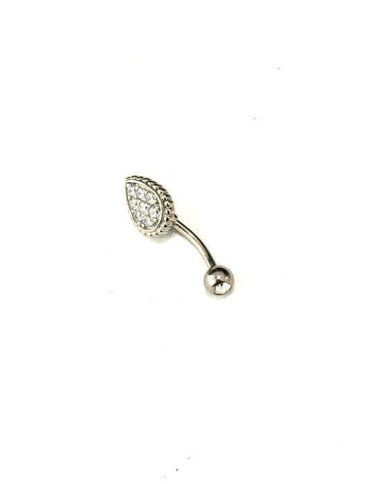 PIERCING OMBELICO GOCCIA - ACCIAIO - 316L - STRASS