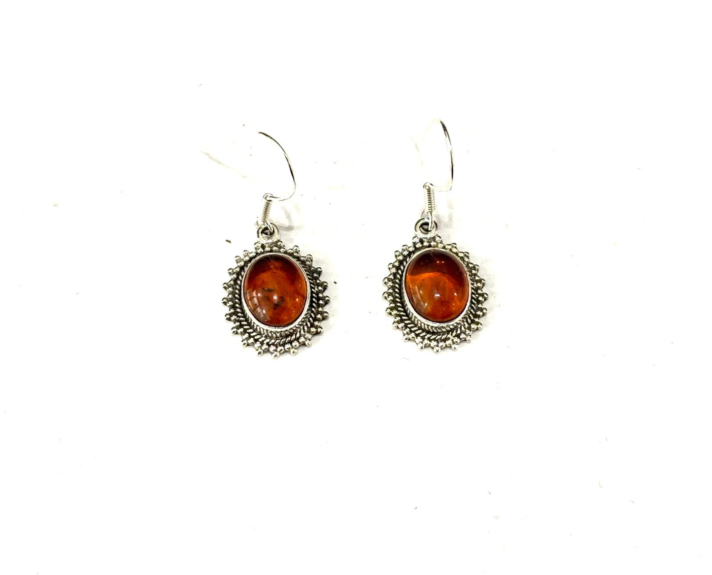 ORECCHINI AMBRA OVALE - ARGENTO 925 BRUNITO