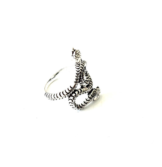 ANELLO DUE SERPENTI INTRECCIATI - ARGENTO 925
