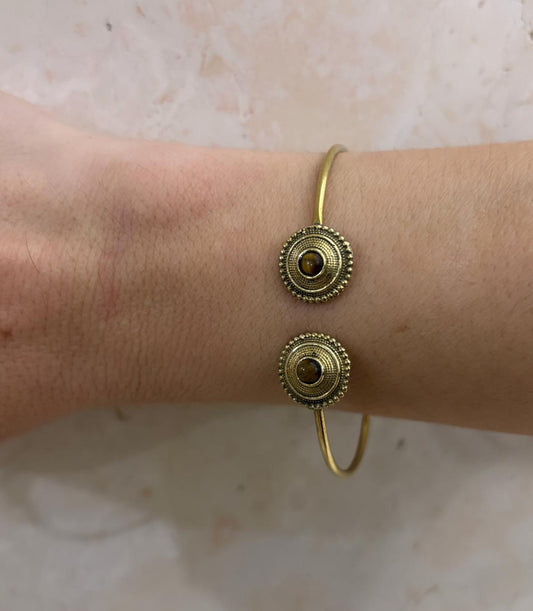 BRACCIALE DECORATO - OCCHIO DI TIGRE - OTTONE