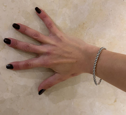 BRACCIALE SNAKE TRAMA POP-CORN ARGENTO 925