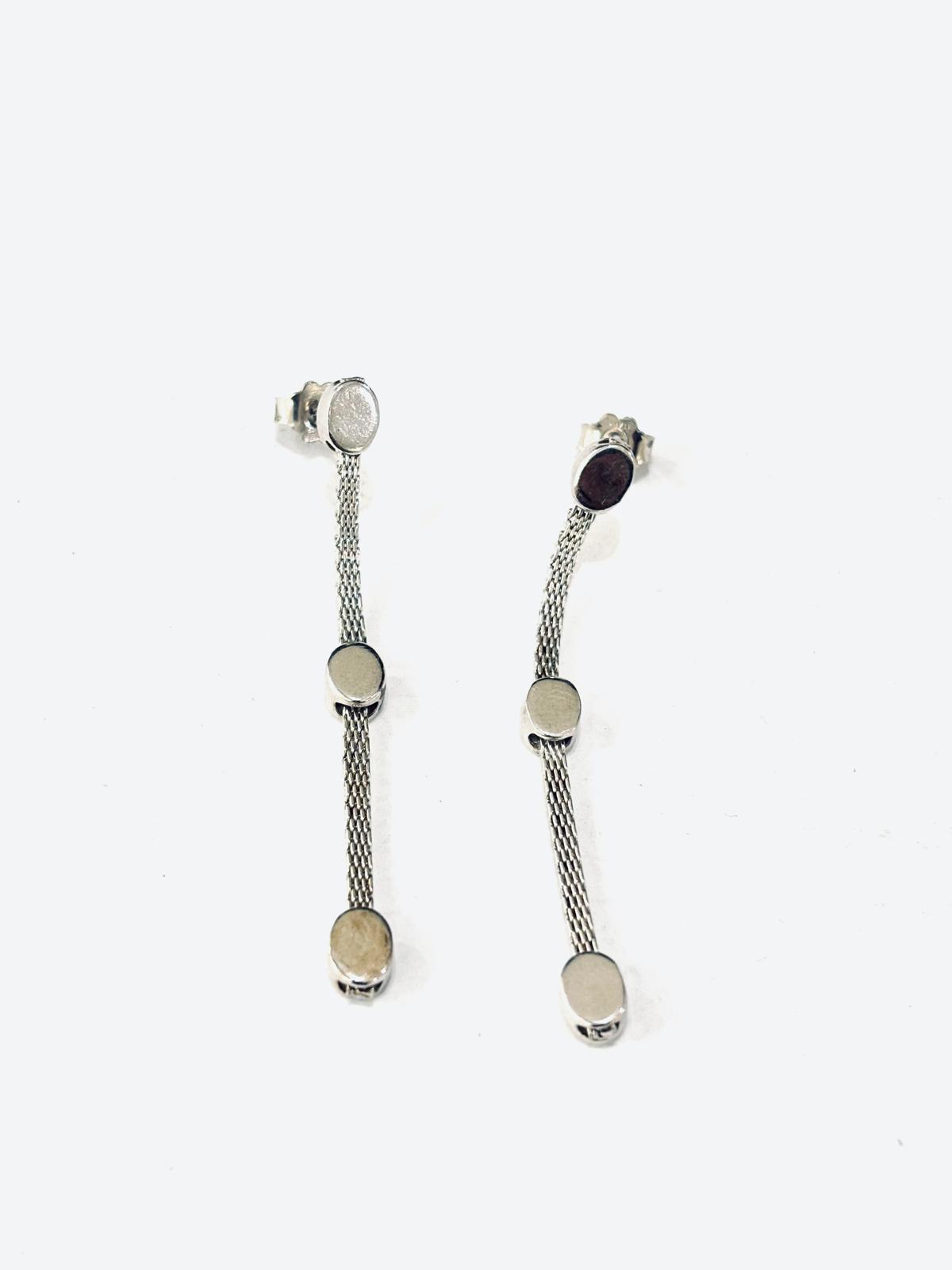 ORECCHINI PENDENTI SEMIRIGIDI ARGENTO 925 RODIO