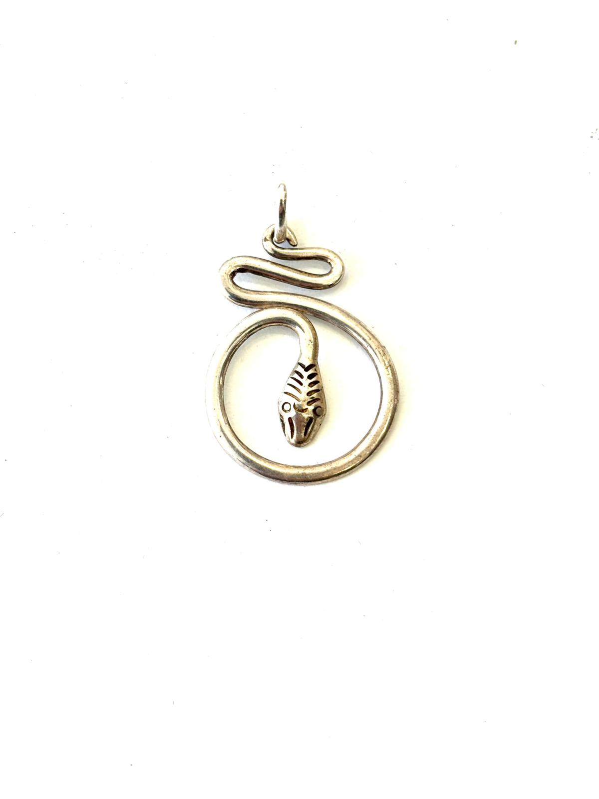 CIONDOLO SERPENTE INTRECCIATO ARGENTO 925