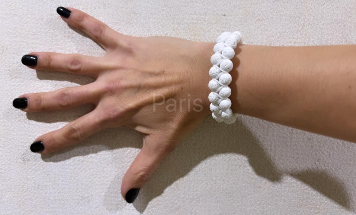 BRACCIALE HOYO PIETRA LAVICA BIANCA