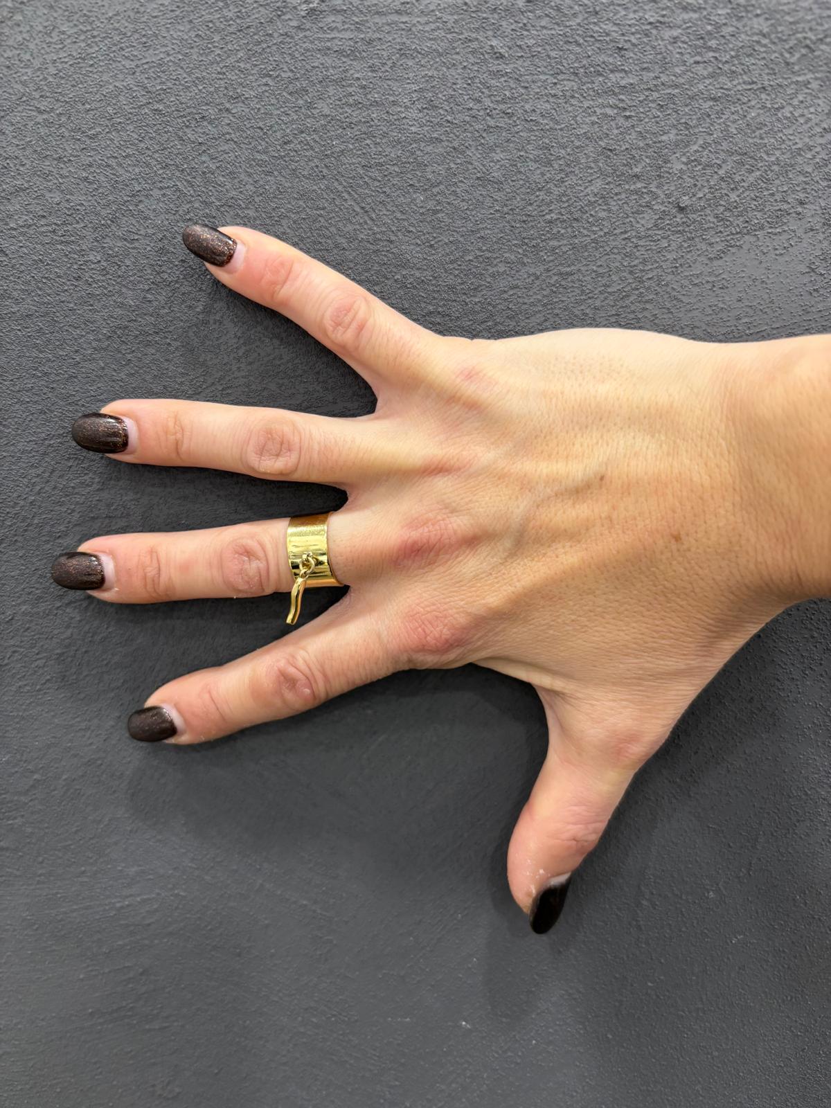 ANELLO OTTONE - FASCIONE CON CHARM CORNO