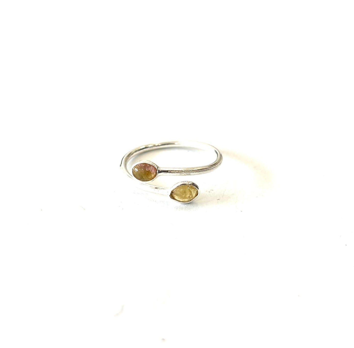 ANELLO OVALINI TORMALINA GIALLA - ARGENTO 925 - REGOLABILE