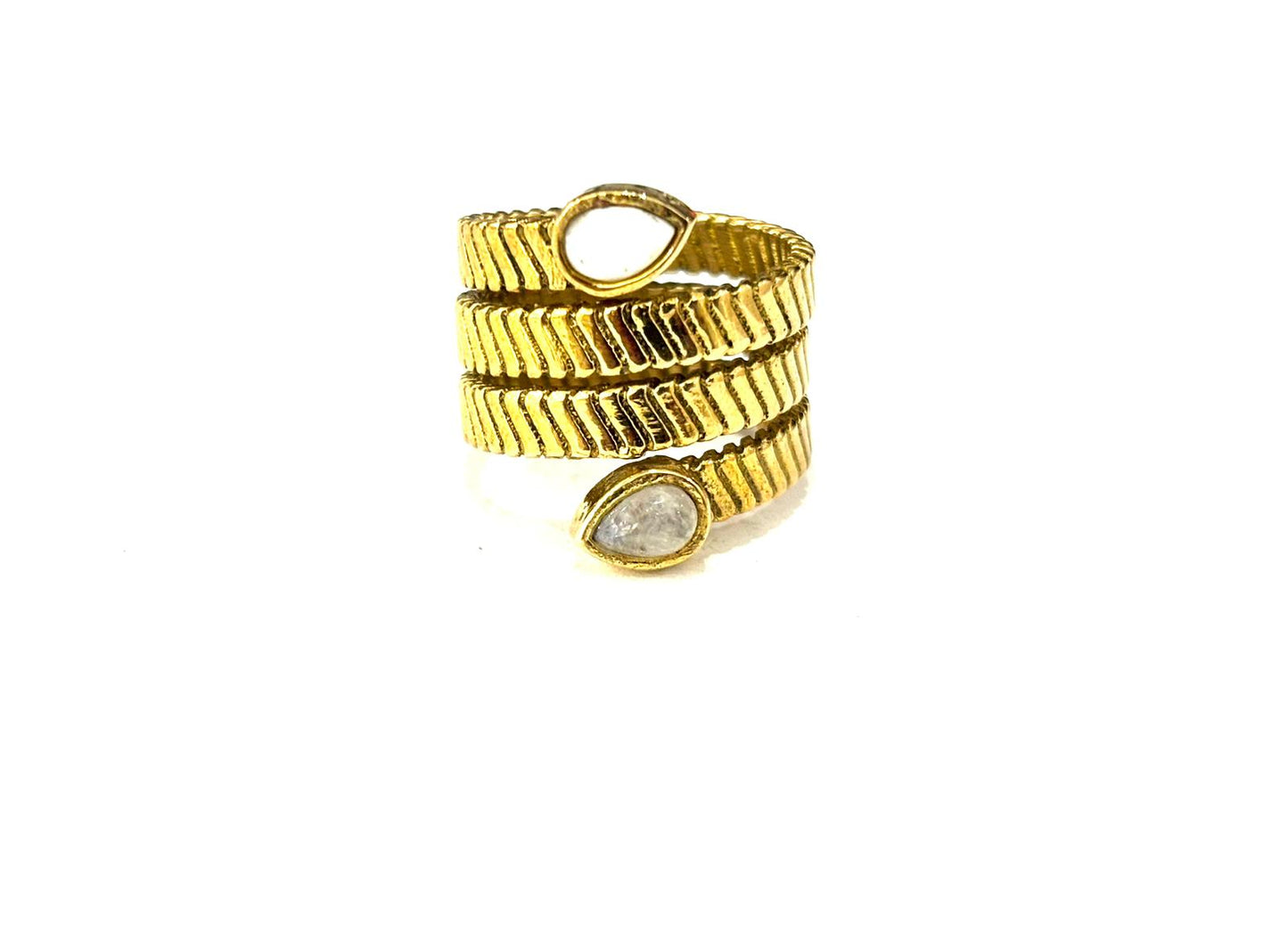 ANELLO PIATTINA RIGATA OTTONE