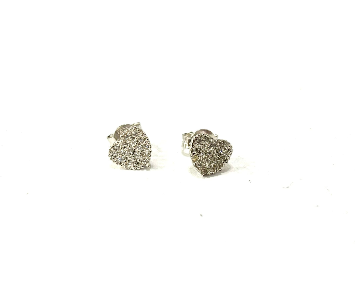 ORECCHINI LOBO CUORE PAVÉ PIATTO - ARGENTO 925 RODIO