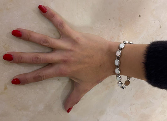 BRACCIALE OVALI OPALE ARGENTO 925
