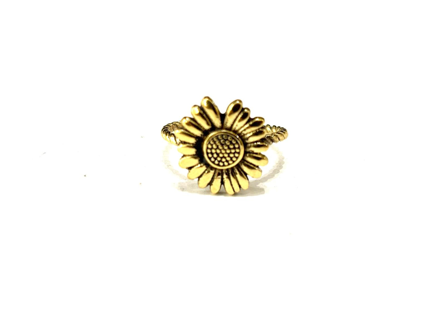 ANELLO OTTONE GIRASOLE - REGOLABILE