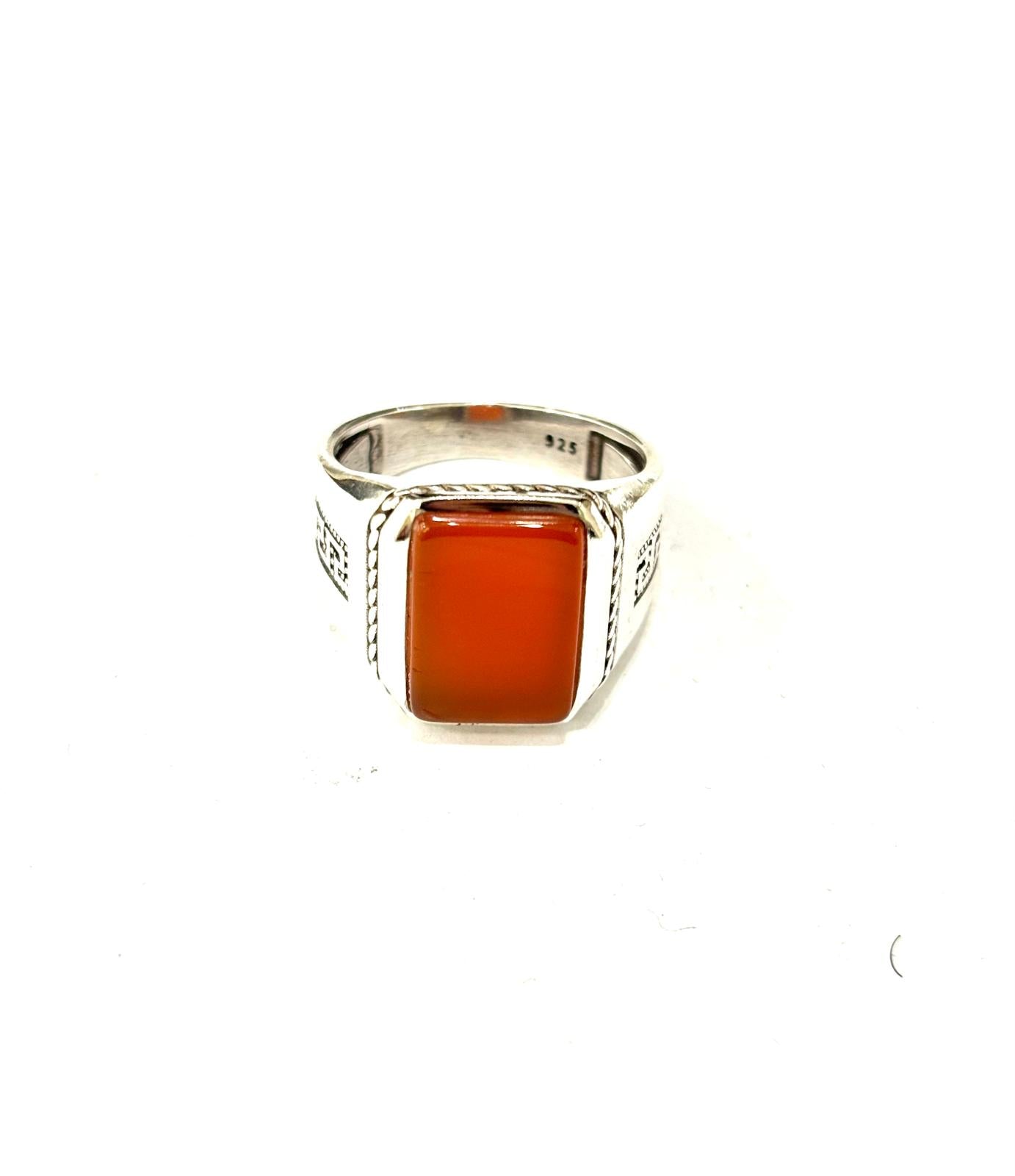 ANELLO CORNIOLA RETTANGOLARE ARGENTO 925