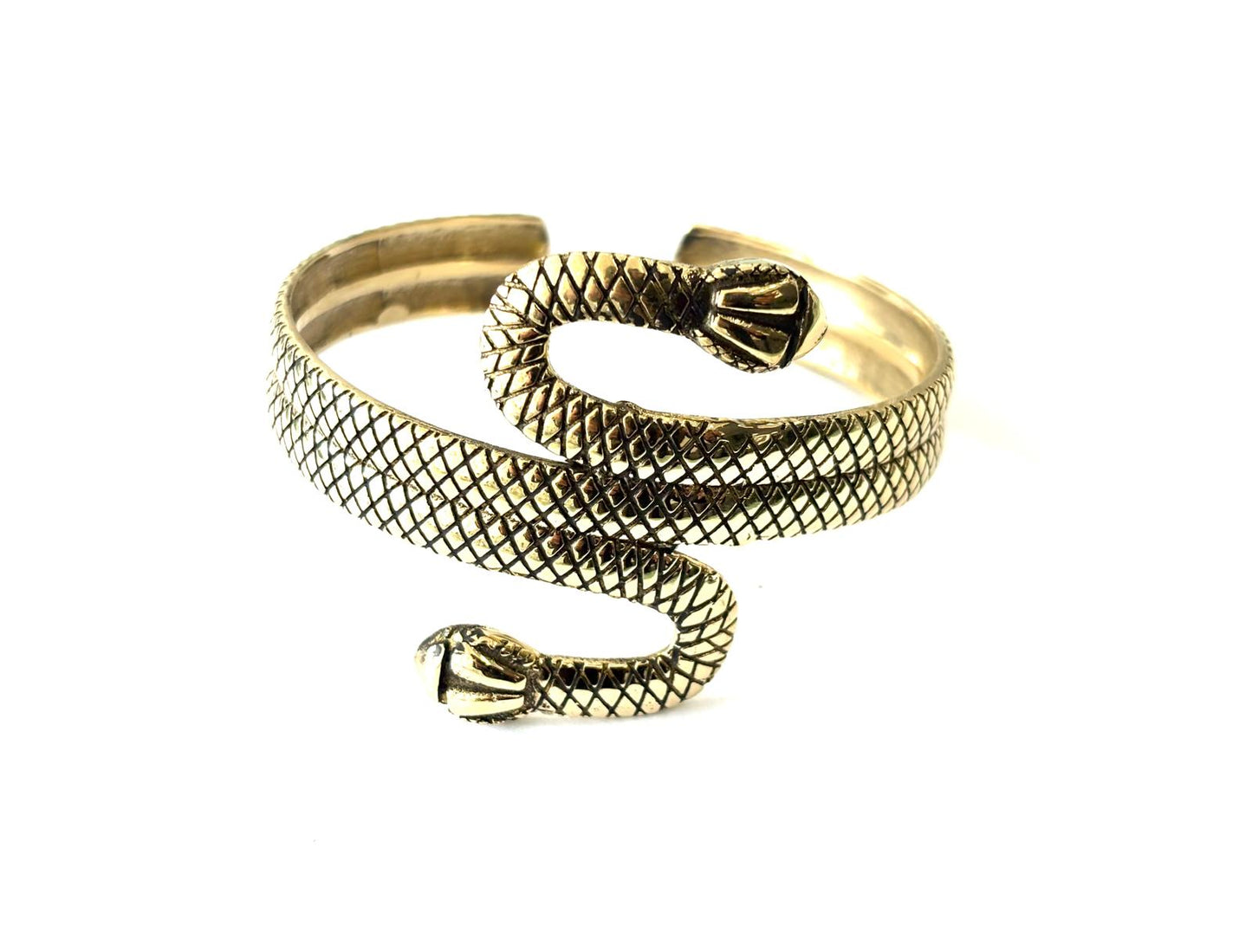 BRACCIALE SCHIAVA SERPENTE A DOPPIA TESTA - OTTONE