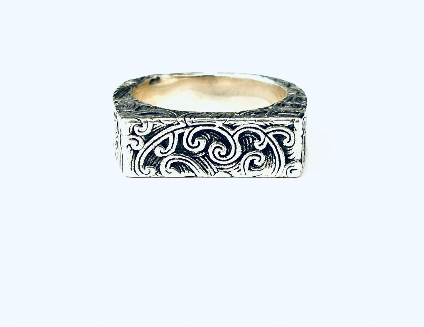 ANELLO CHEVALIER SQUADRATO ARGENTO 925