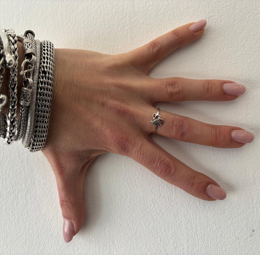 ANELLO GOCCIA CRISTALLO - ARGENTO 925