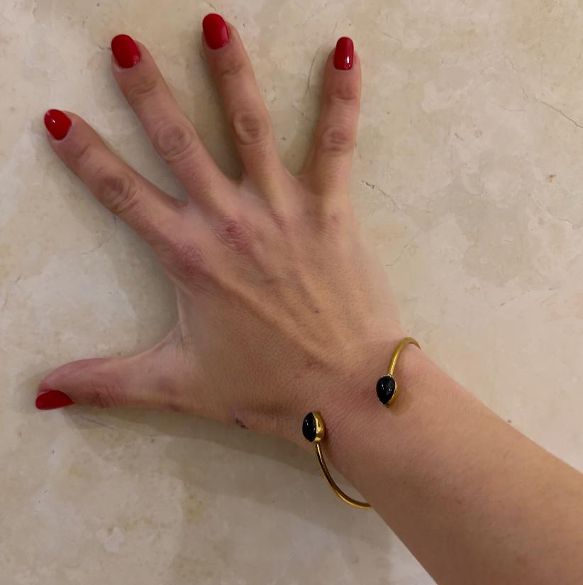 BRACCIALE TUBOLARE GOCCE ONICE OTTONE