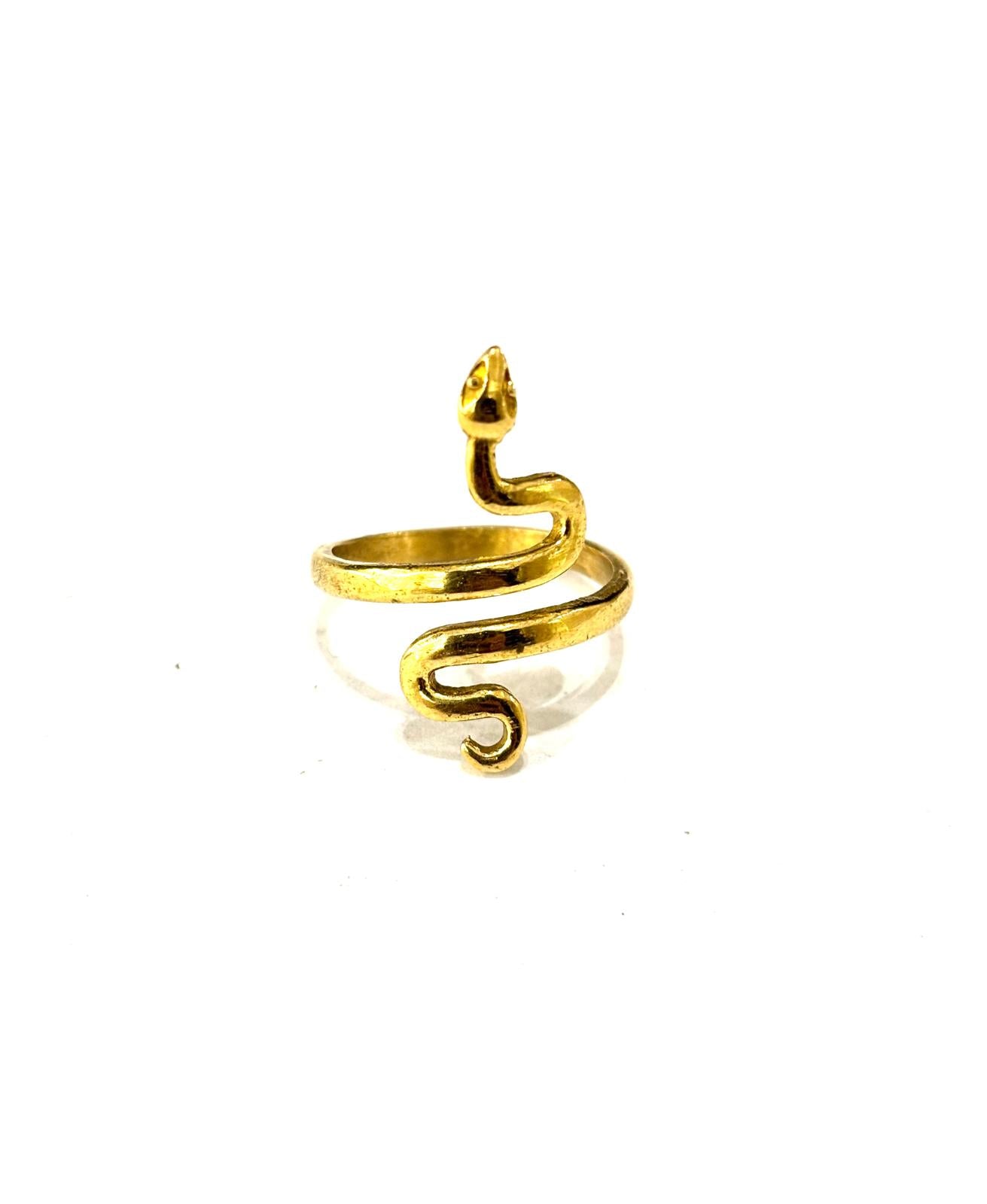 ANELLO OTTONE SERPENTE LISCIO - REGOLABILE