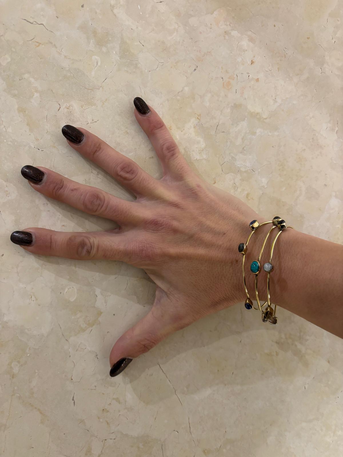 BRACCIALE OTTONE - MIX PIETRE NATURALI