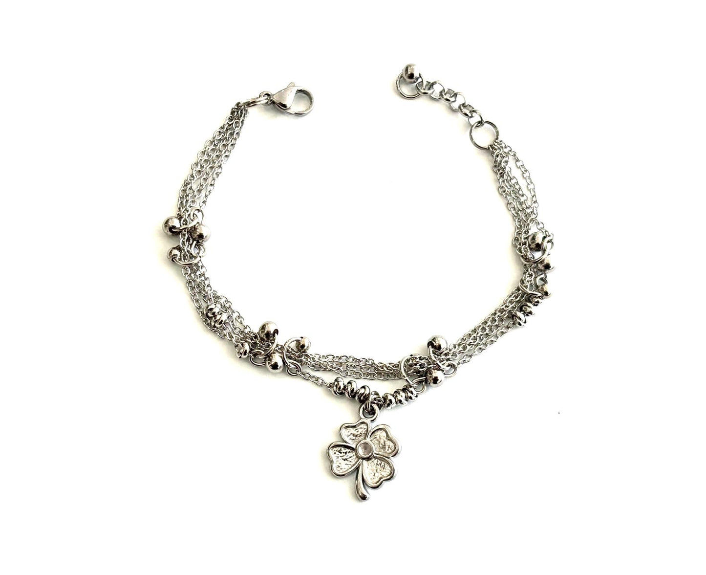 BRACCIALE LUCKY LINKS ACCIAIO - QUADRIFOGLIO ACCIAIO