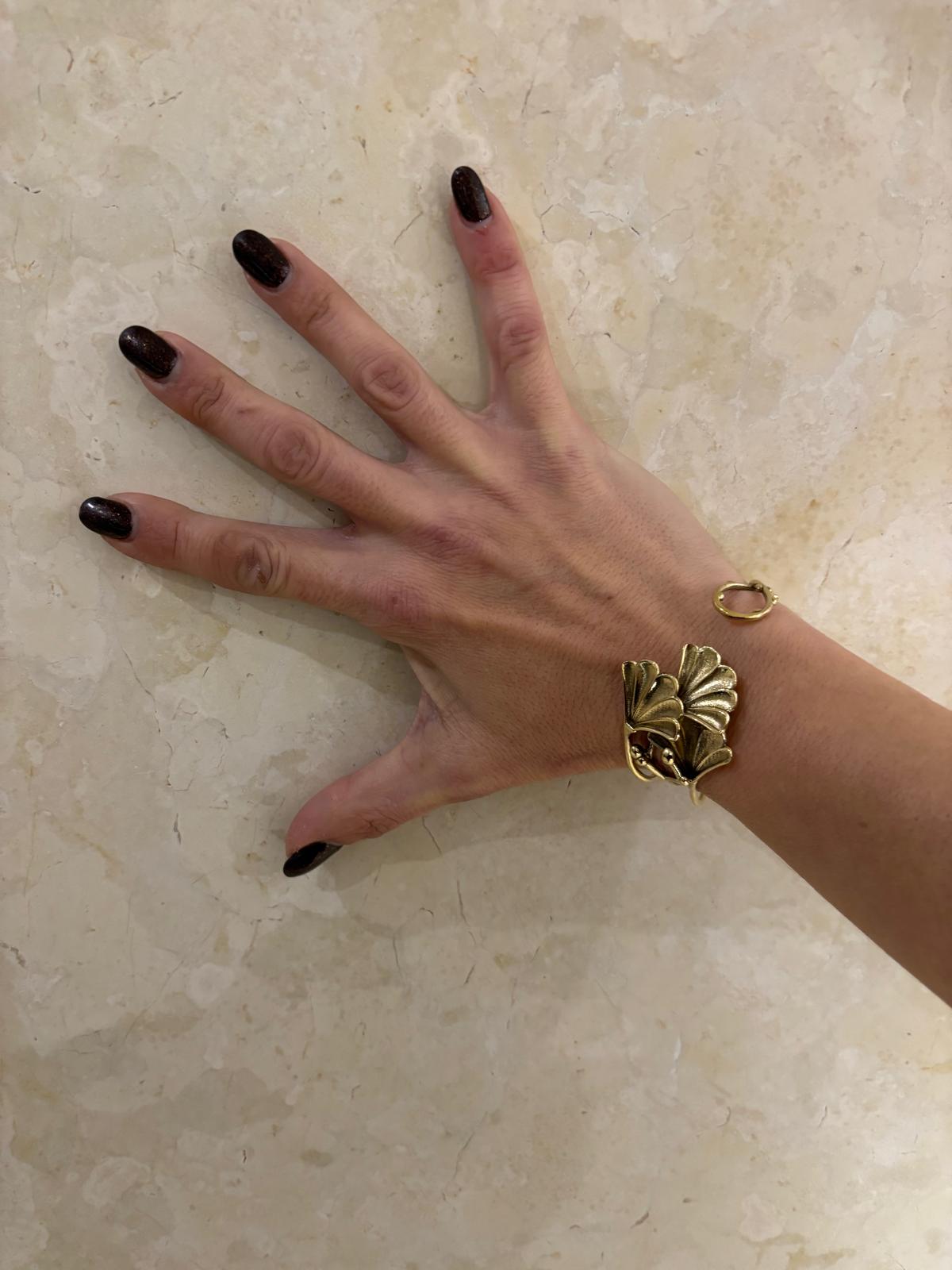 BRACCIALE RIGIDO OTTONE - ELEMENTI FOGLIARI