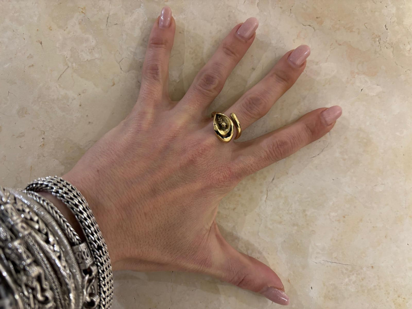 ANELLO OTTONE CALLA - REGOLABILE