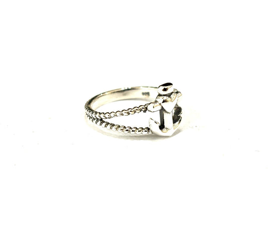 ANELLO ANCORA CON CUORE - ARGENTO 925