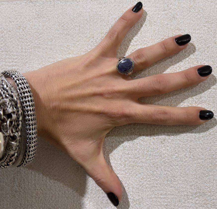 ANELLO RADICE DI ZAFFIRO ARGENTO 925