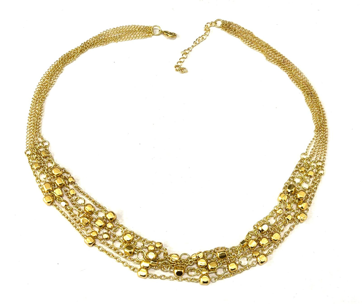 COLLANA OTTONE MULTIFILO CON PEPITE