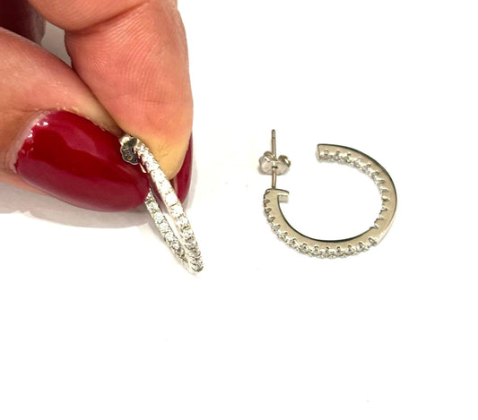 CERCHI PERNO - ZIRCONI - ARGENTO 925
