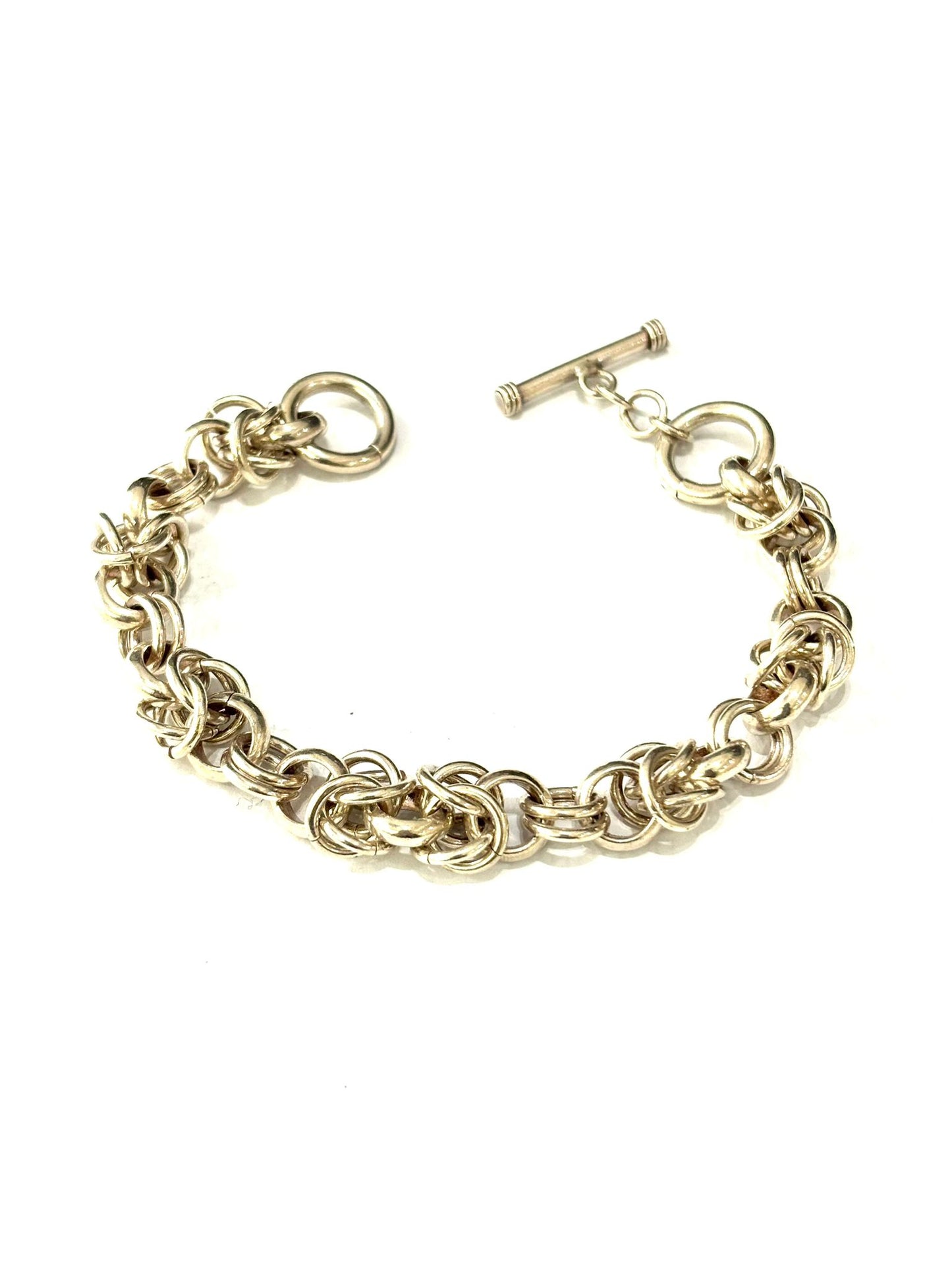 BRACCIALE IN TRAMA BIZANTINA ARGENTO 925