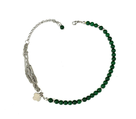 BRACCIALE DOPPIO GIRO SUTŌNCHĒN - PIETRE NATURALI 6MM - ACCIAIO