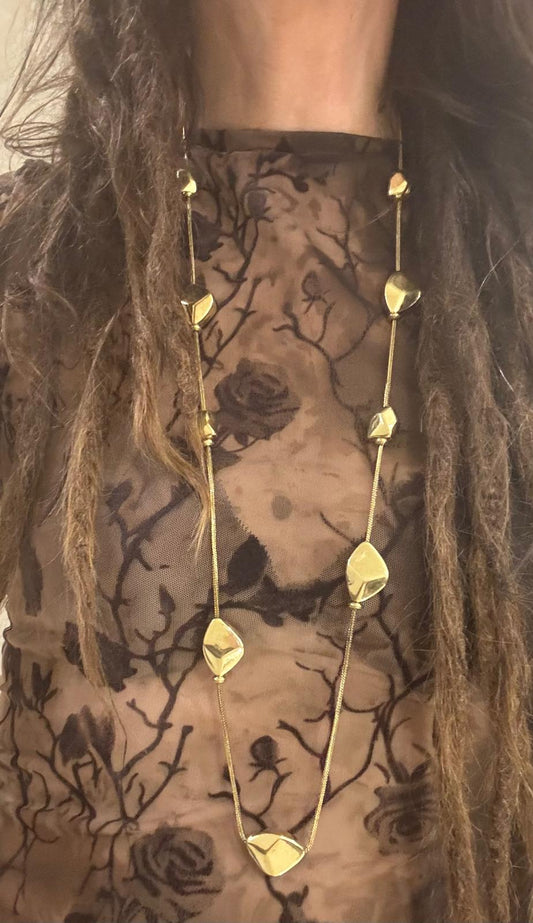 COLLANA OTTONE - ELEMENTI GEOMETRICI TRIDIMENSIONALI