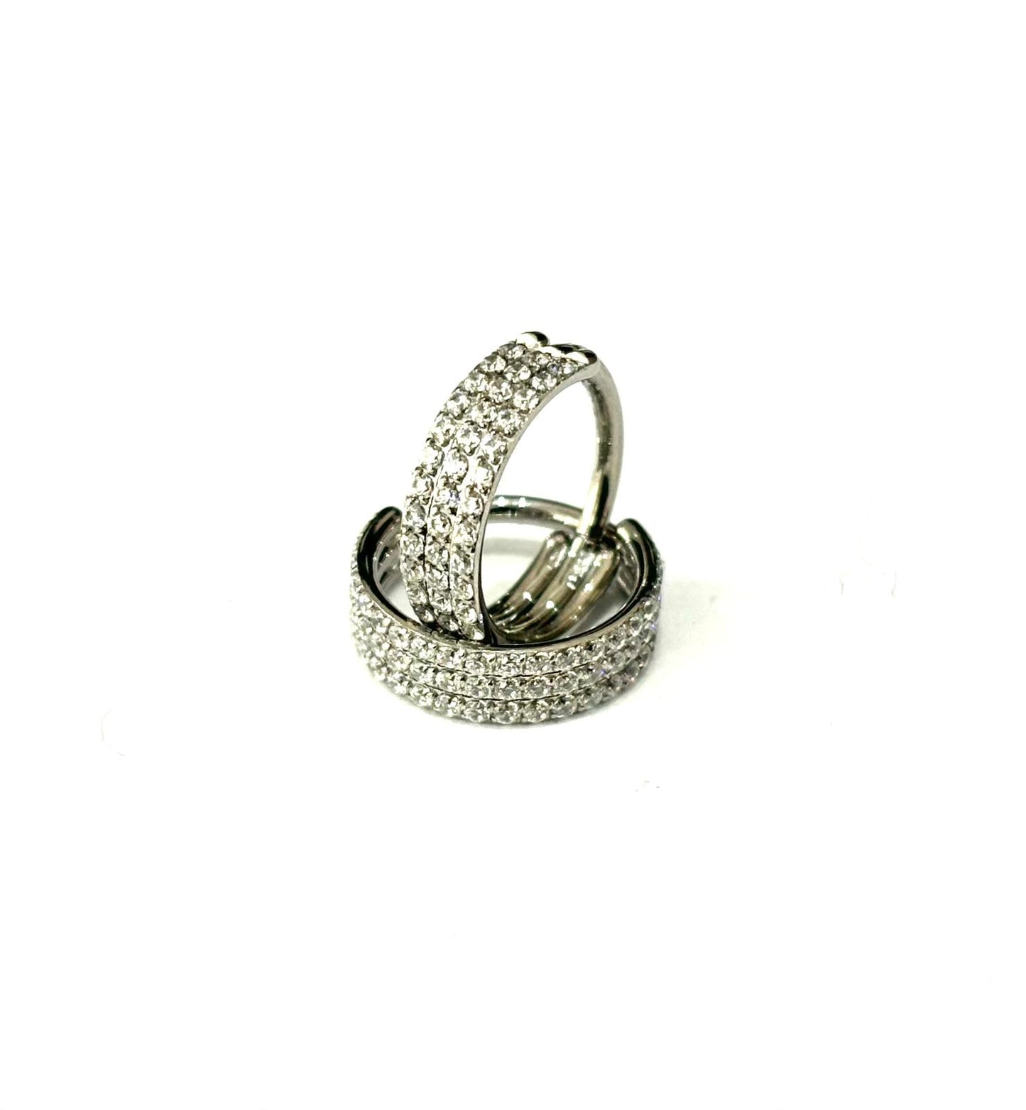 CERCHIO CLICKER CON TRE FASCE DI MICRO-ZIRCONI H. 3,5 MM – DIAMETRO 10 MM