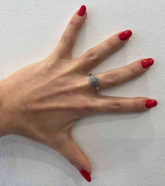 ANELLO GIRASOLE BRUNITO - ARGENTO 925 - REGOLABILE