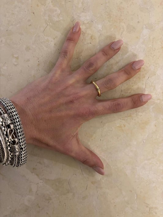 ANELLO OTTONE BAMBOO - REGOLABILE