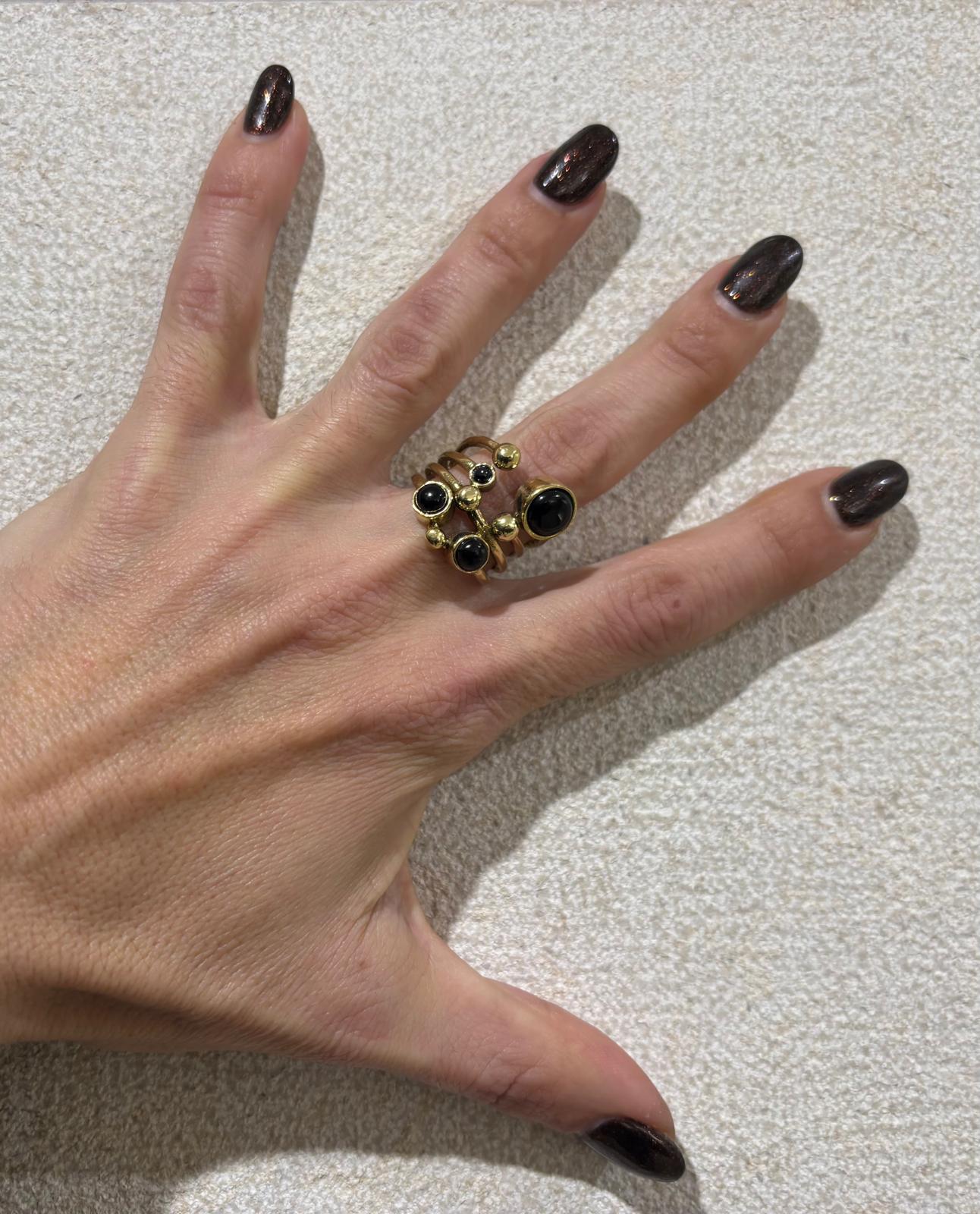 ANELLO OTTONE AVVOLGENTE - ONICE