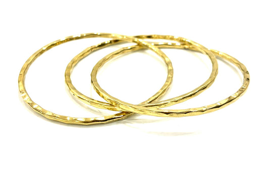 BRACCIALE OTTONE - TRIS BANGLE MARTELLATO